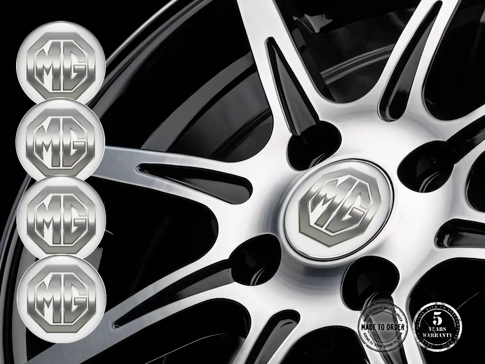 MG Custom Domed Decals Premium Car Labels